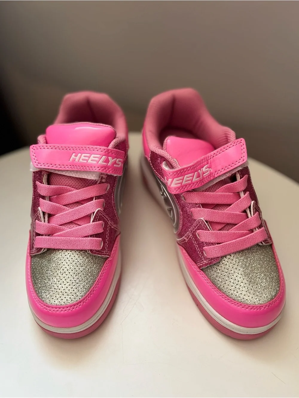 Heelys Kids Pink & Silver Glitter Light-Up Sneakers